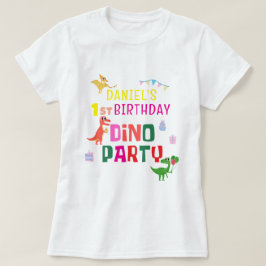 Niedliche moderne Dino Dinosaur Kid's Geburtstagsp T-Shirt