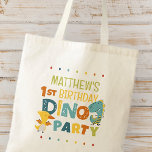 Niedliche moderne Dino Dinosaur Kid's Geburtstagsp Tragetasche<br><div class="desc">Besteht aus lustigen Sans Serif handgeschriebene Typografie; Niedliche T-REX Dinosaurier im Hintergrund. Entworfen von Select Party Supplies,  exklusiv für Zazzle. Abrufbar unter: http://www.zazzle.com/store/selectpartysupplies</div>