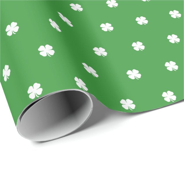 Niedliche, moderne, einfache grüne Lucky Clocks Geschenkpapier (Rolleneckpunkt)