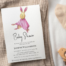 Niedliche moderne, einfache rosa Babydusche Einlad