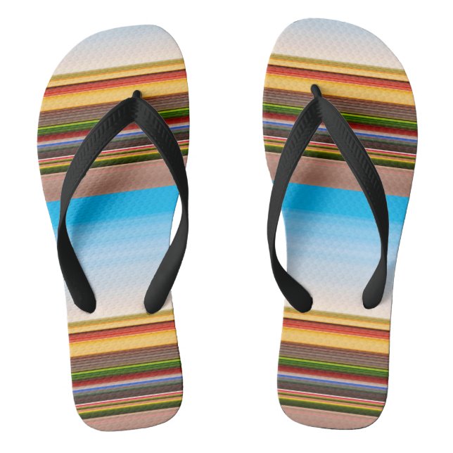 Niedliche, moderne, farbenfrohe Streifen Flip Flops (Fußbett)