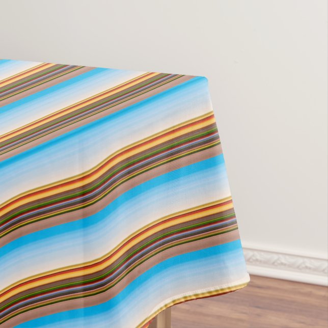 Niedliche, moderne, farbenfrohe Streifen Tischdecke (Beispiel)