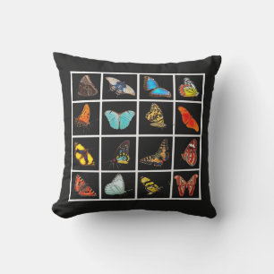 Niedliche moderne Fotografie Butterfly Black Kissen