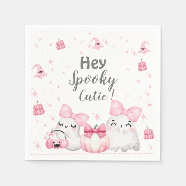 Niedliche Moderne Geisterhaus Geburtstagsparty Serviette (Vorderseite)