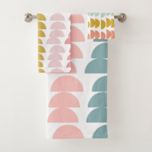 Niedliche, moderne geometrische Formen Badhandtuch Set