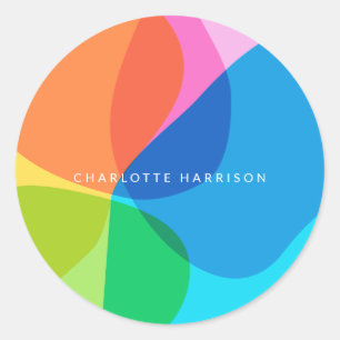 Niedliche, moderne geometrische Formen Personalisi Runder Aufkleber