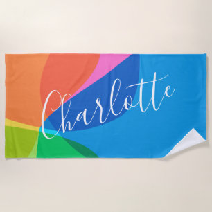 Niedliche, moderne geometrische Formen Personalisi Strandtuch