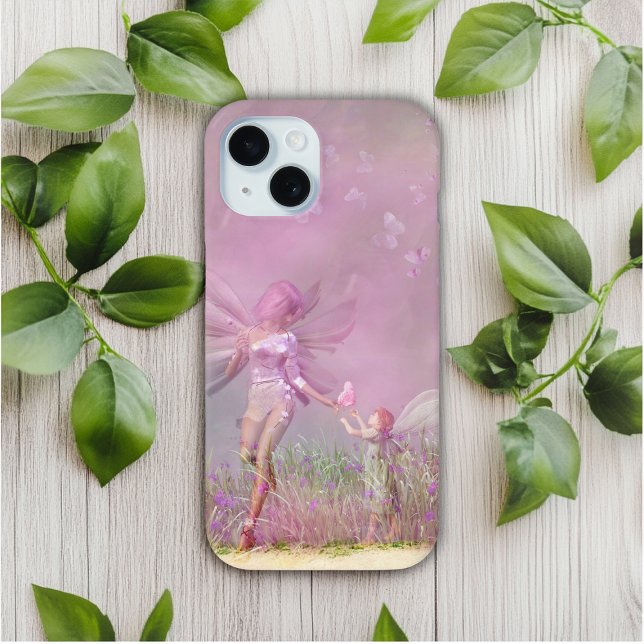 Niedliche, moderne Girl Pink Butterfly Fairies Case-Mate iPhone Hülle (Von Creator hochgeladen)