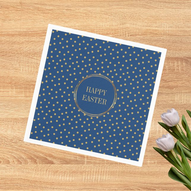 Niedliche moderne Goldpolka Dots Christlich glückl Serviette (Cute Modern Gold Polka Dots Christian Happy Easter Party Napkins)