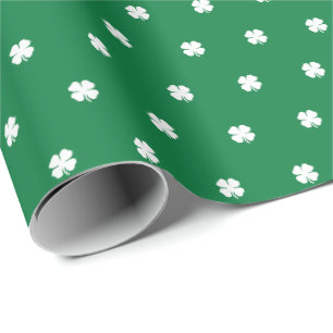 Niedliche moderne grüne Lucky Clocks Geschenkpapier