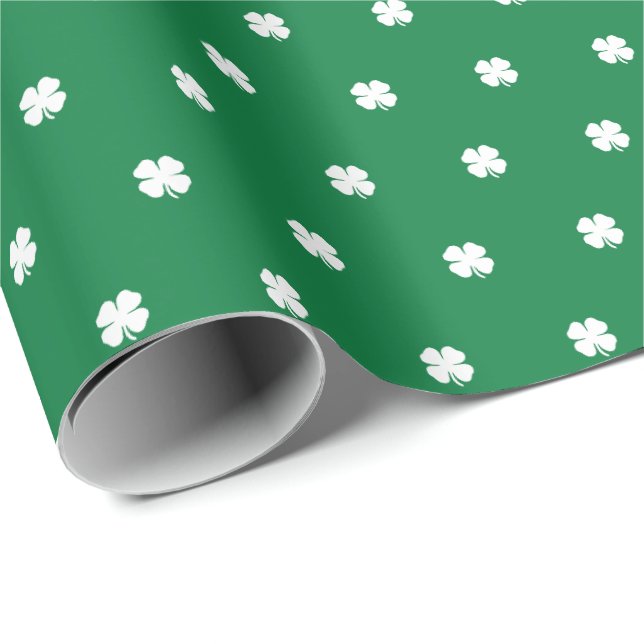 Niedliche moderne grüne Lucky Clocks Geschenkpapier (Rolleneckpunkt)