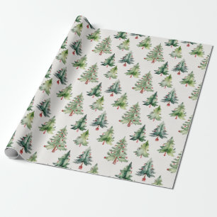 Niedliche, moderne Grüne Weihnachtsbäume Geschenkpapier