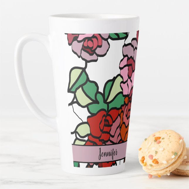 Niedliche moderne, helle Rosa-Blume Milchtasse (Beispiel)