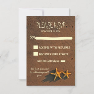 niedliche moderne Hochzeitskarten für Seesterne RSVP Karte