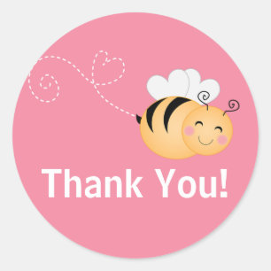 Niedliche, moderne Honey Bee Baby Dusche Einladung Runder Aufkleber