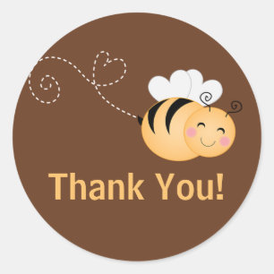 Niedliche, moderne Honey Bee Baby Dusche Einladung Runder Aufkleber
