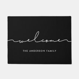 Niedliche moderne Kalligraphie Willkommen Fußmatte