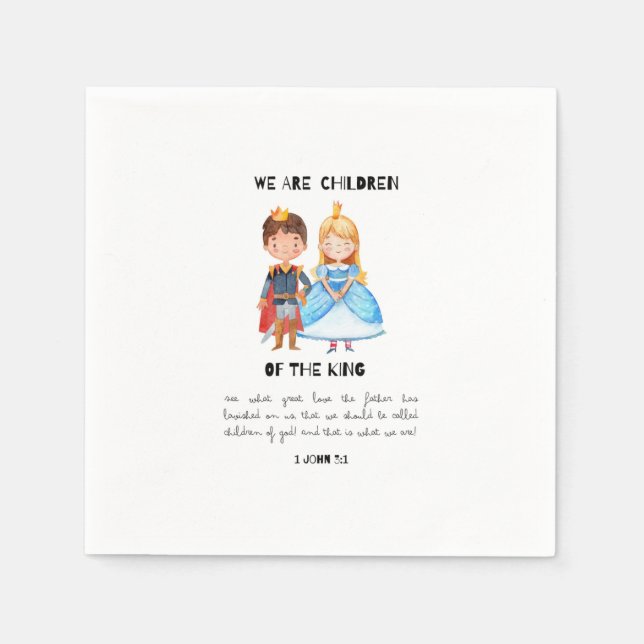 Niedliche moderne Kinder der Königlichen Geburtsta Serviette (Vorderseite)