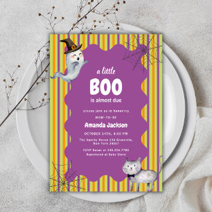 Niedliche moderne kleine Boo Ghost Cat Kinderdusch Einladung