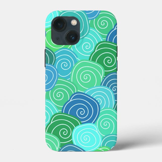 Niedliche moderne Kreise Whimsisches Muster Blau G Case-Mate iPhone Hülle (Rückseite)
