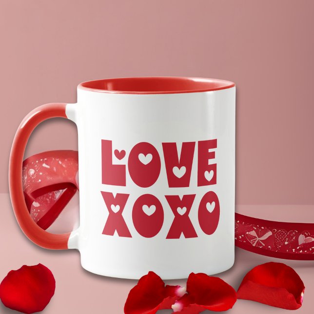 Niedliche moderne, kühne Liebe des Roten Valentins Zweifarbige Tasse (Von Creator hochgeladen)