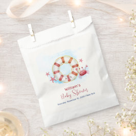 Niedliche moderne Nautical Crab Starfish Babydusch Geschenktütchen