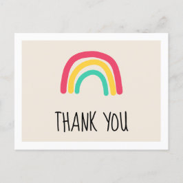 Niedliche moderne Regenbogen Babydusche Danke Postkarte