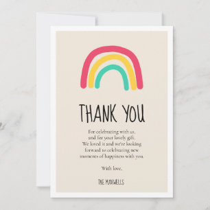 Niedliche moderne Regenbogenbrause Dankeskarte