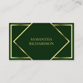 Niedliche moderne Smaragdgrün und Gold Beruflich Visitenkarte