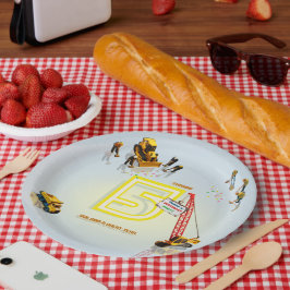 Niedliche moderne Truck-Themenplatte Pappteller