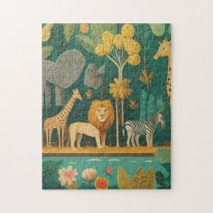 Niedliche moderne Wasserfarbe wilde Tiere kleine V Puzzle