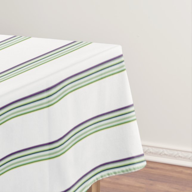 Niedliche, moderne weiße Streifen Tischdecke (Beispiel)