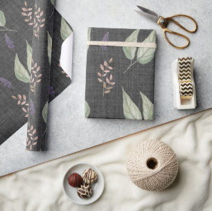 Niedliche moderne Whimsical-Blätter und Lavendel Geschenkpapier