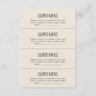 Niedliche moderne Windeln-Raffelkarte Begleitkarte