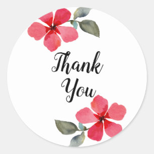 Niedliche Mohnblumen Rote Frühlingsblumen Blumenge Runder Aufkleber