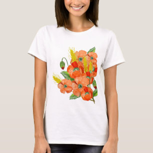 Niedliche Mohnblüten-Blume T-Shirt