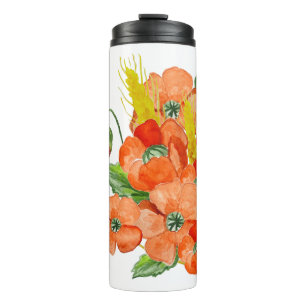 Niedliche Mohnblüten-Blume Thermosbecher