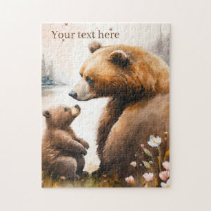 Niedliche Mommy & Baby Bärenbeilage Puzzle