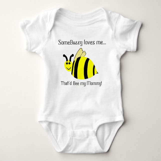 Niedliche Mommy Lieben Mich Humle Bee Säugling Shi Baby Strampler (Vorderseite)