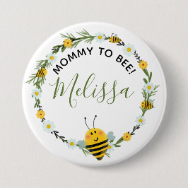 Niedliche Mommy to Bee Daisies Wreath Bee Baby Dus Button
