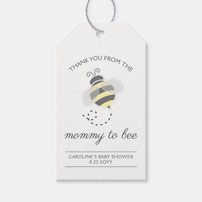 Niedliche Mommy to Bee Honey Baby Shower Favor Ges Geschenkanhänger (Vorderseite)