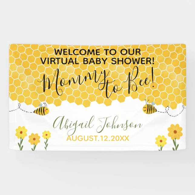 Niedliche Mommy to Bee Honeycomb Virtual Baby Dusc Banner (Horizontal)
