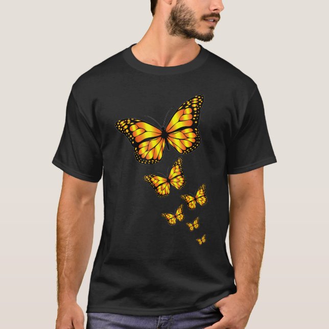 Niedliche Monarchen Schmetterlinge Milkweed Monarc T-Shirt (Vorderseite)