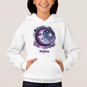 Niedliche Mond-Stars geben Kindern einen Namen Hoodie