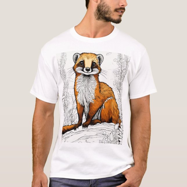 Niedliche mongoose Illustration: Cartoon Sticker S T-Shirt (Vorderseite)
