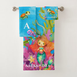 Niedliche Mongram Meerschildkröte-Dolphin Badhandtuch Set