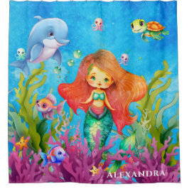 Niedliche Mongram Meerschildkröte-Dolphin Duschvorhang