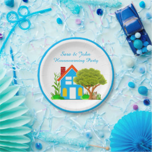 Niedliche Monogram Housewärme Party Paper Tellers Pappteller