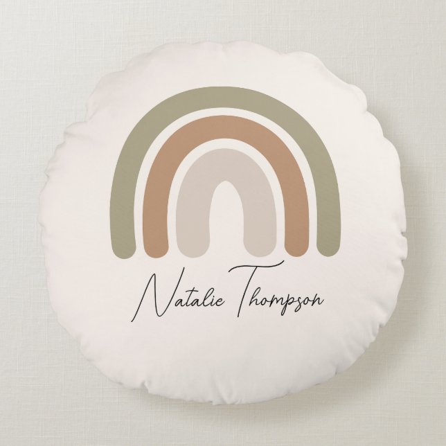 Niedliche Monogram, moderne Kinderzimmer, rosa Reg Rundes Kissen (Vorderseite)