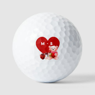 Niedliche monograme Valentine Heart Golf Balls Golfball
